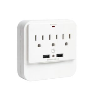 3 Outlets Surge Protector with Sensor Night Light