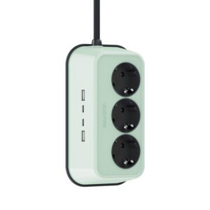 Retro Metal Power Strip with 3 Outlets and 4 USB Ports