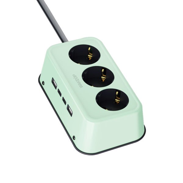 Retro Metal Power Strip with 3 Outlets and 4 USB Ports - Image 2