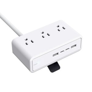 Desk Clamp Power Hub with 3 Outlets & 4 USB Charging Ports