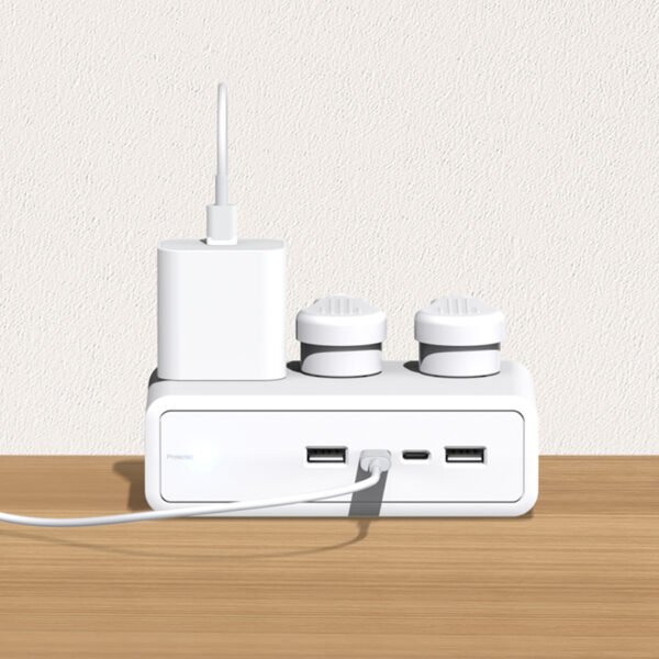 Desk Clamp Power Hub with 3 Outlets & 4 USB Charging Ports - Image 3