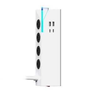 Glowing Acrylic Power Hub with 4 Outlets and 4 USB Charging Ports