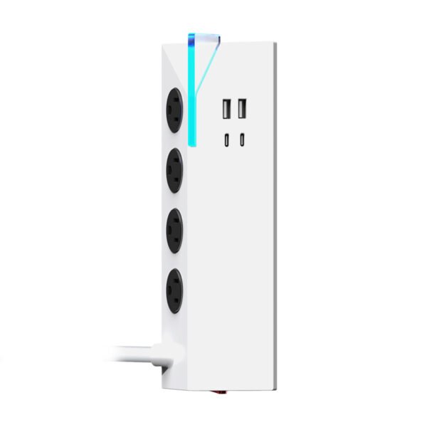 Glowing Acrylic Power Hub with 4 Outlets and 4 USB Charging Ports