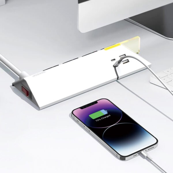 Glowing Acrylic Power Hub with 4 Outlets and 4 USB Charging Ports - Image 4